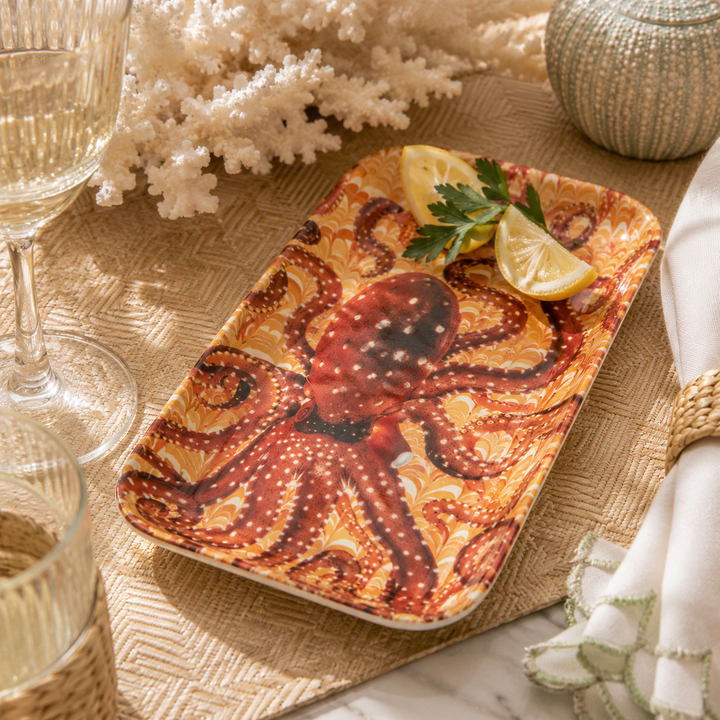 Golden Tide Melamine Octopus Tray