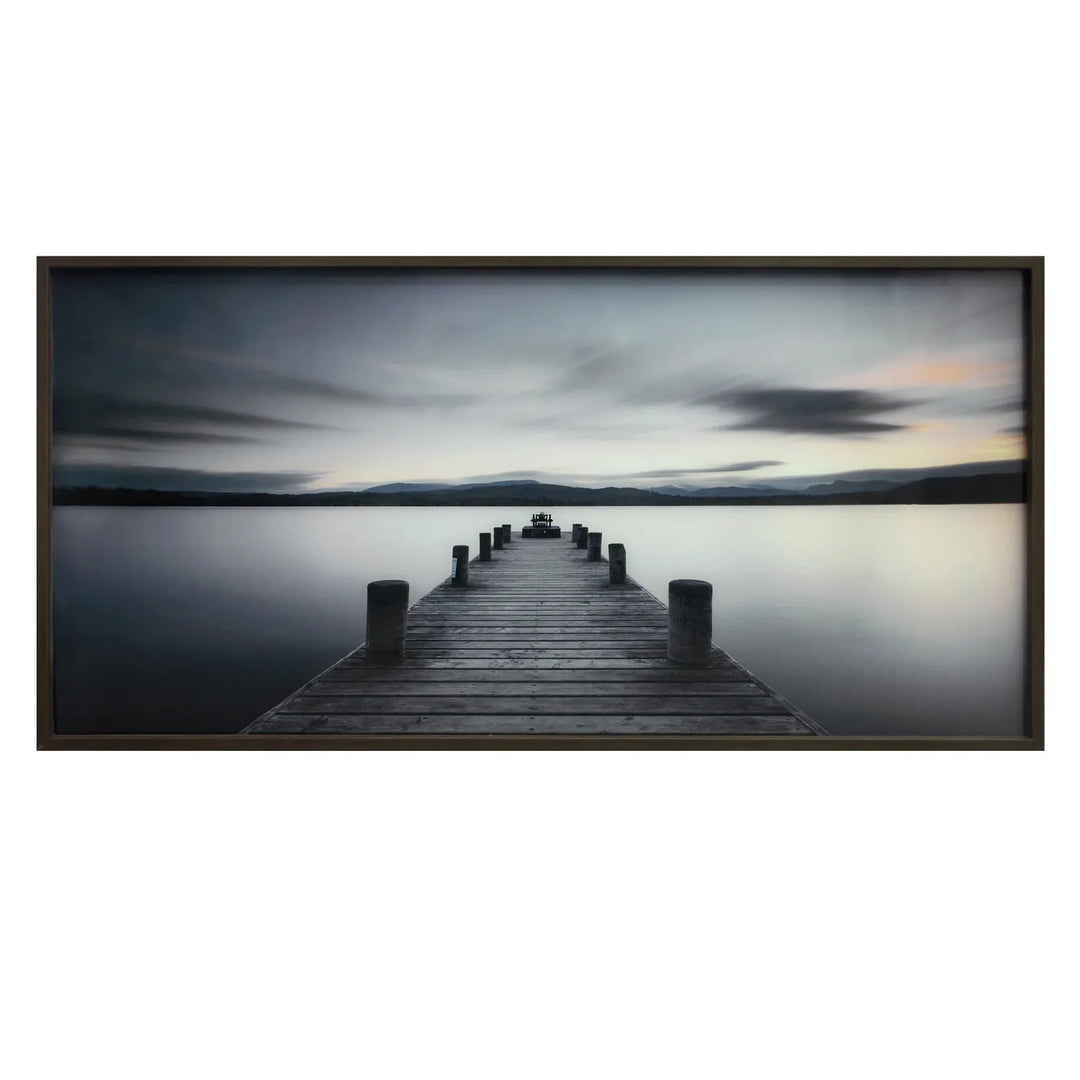 Grey Pier Glass Print - Photography - Framed - Glass - Coastal Compass Home Decor