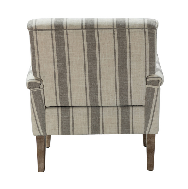 Grey Striped Accent Chair