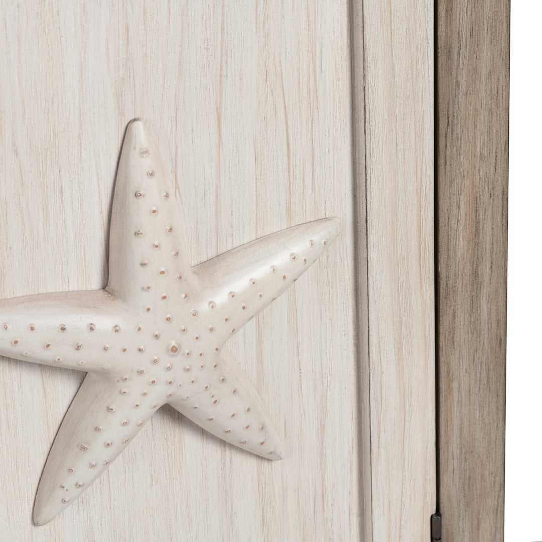 Decorative starfish on a wooden surface