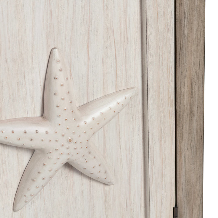 Decorative starfish on a wooden surface