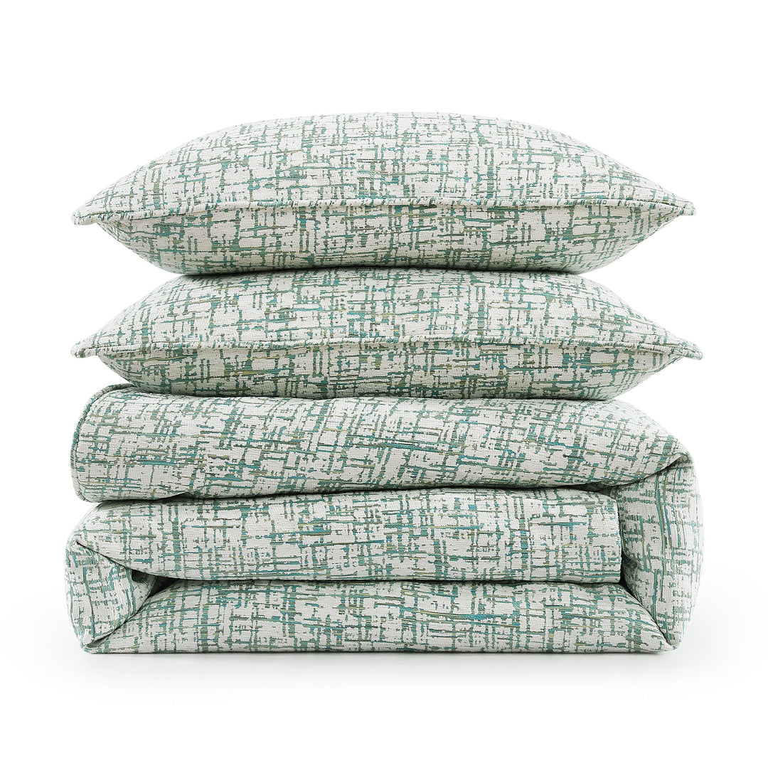 Kelly Bedding Set - Sage Green cross-hatch stitching - white background - Coastal Compass Home Decor