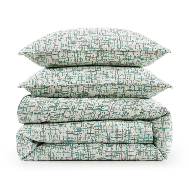 Kelly Bedding Set - Sage Green cross-hatch stitching - white background - Coastal Compass Home Decor