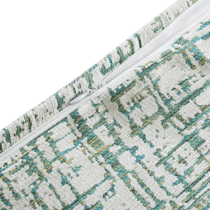 Kelly Duvet Set - Sage Green cross-hatch stitching - white background - zipper closure - Coastal Compass Home Decor