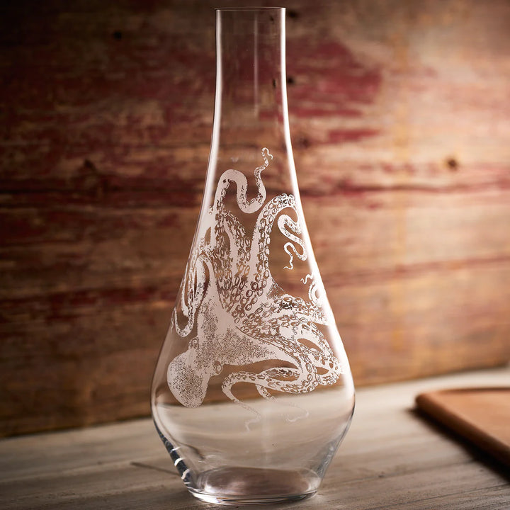 Lucia Octopus Engraved Carafe - The Coastal Compass Home Decor