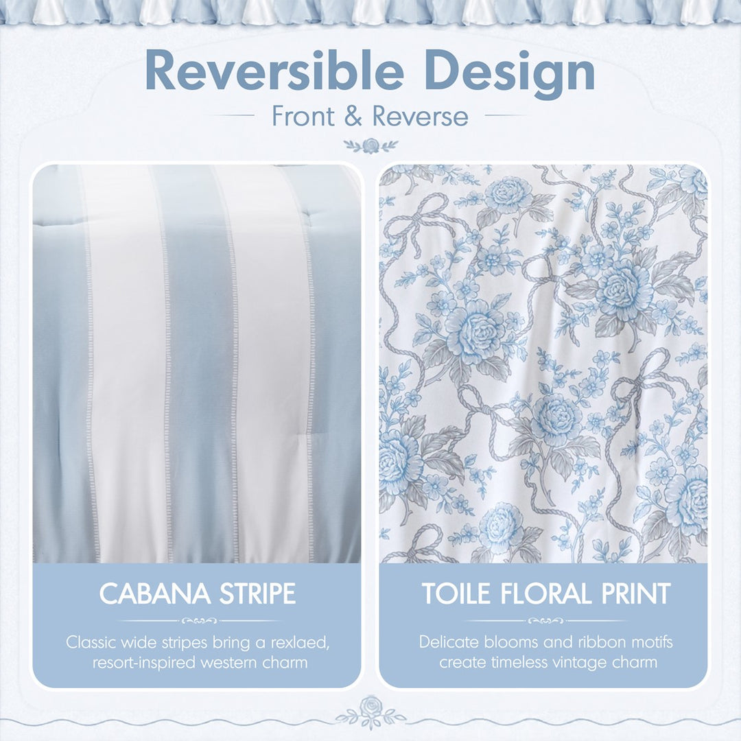 Lucy Striped Reversible Comforter Set