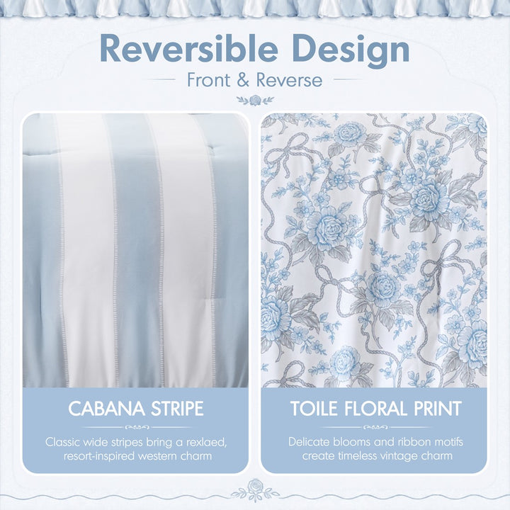 Lucy Striped Reversible Comforter Set