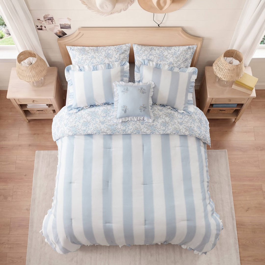 Lucy Striped Reversible Comforter Set