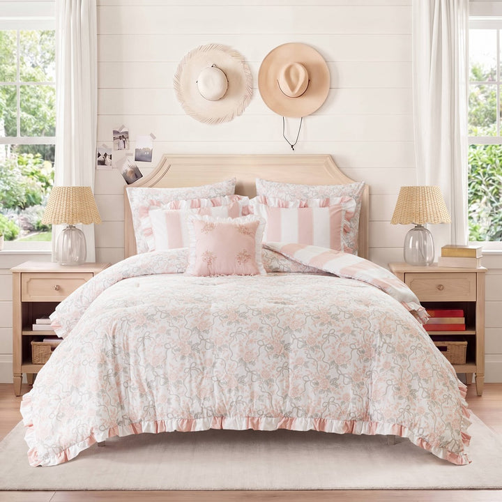 Lucy Striped Reversible Comforter Set