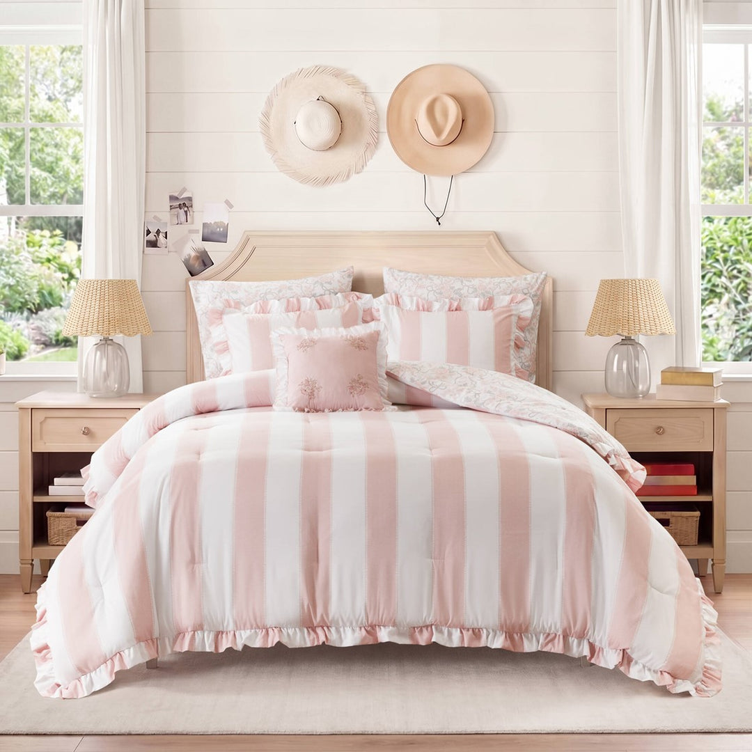 Lucy Striped Reversible Comforter Set