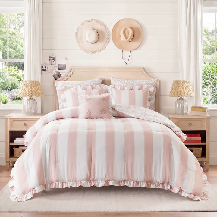 Lucy Striped Reversible Comforter Set