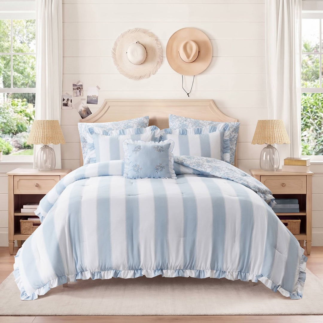Lucy Striped Reversible Comforter Set