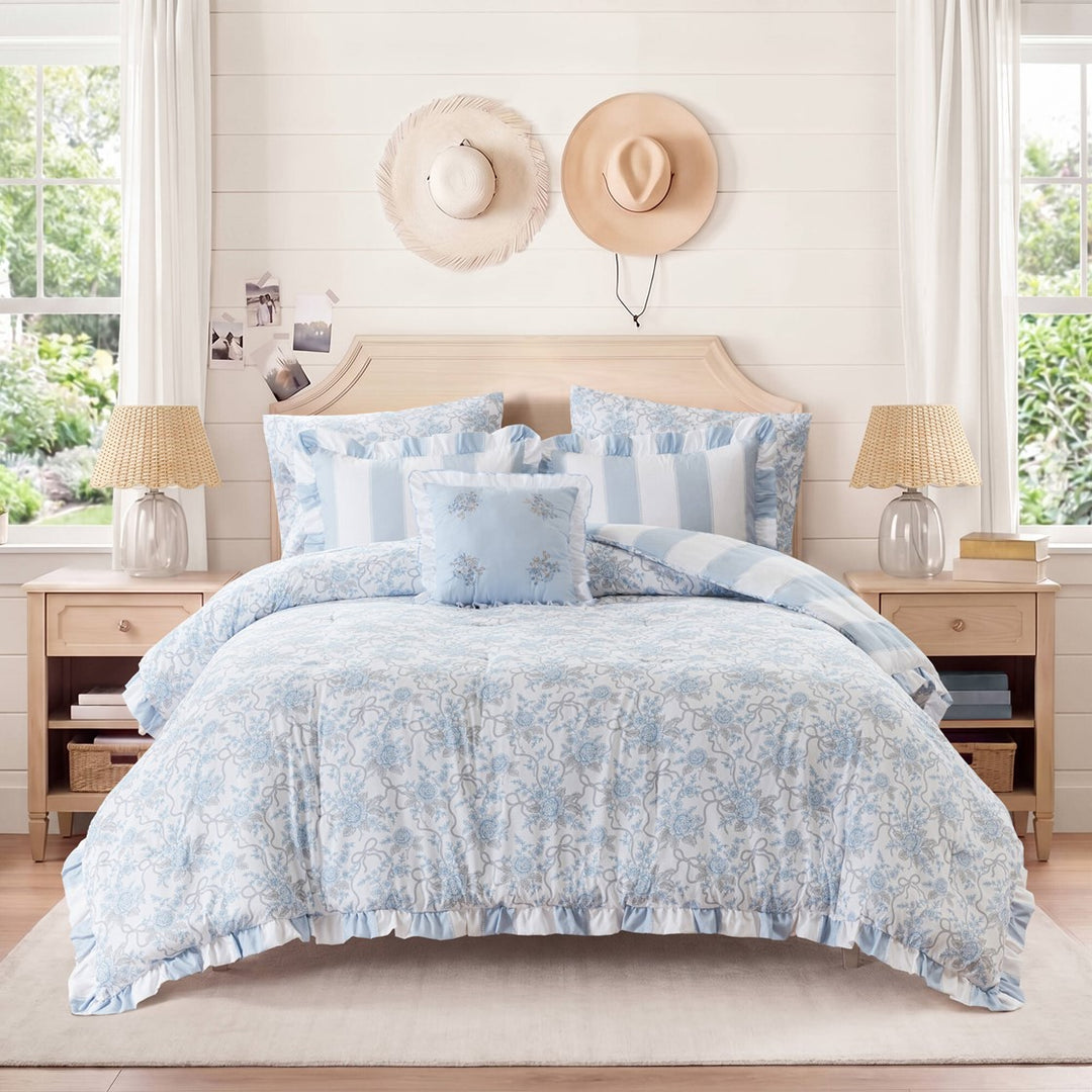 Lucy Striped Reversible Comforter Set
