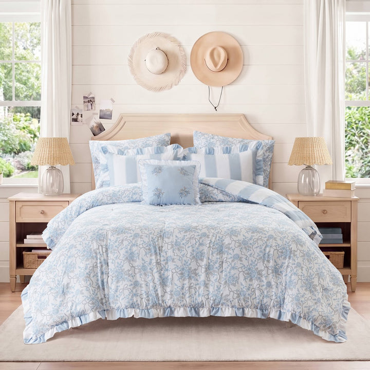 Lucy Striped Reversible Comforter Set