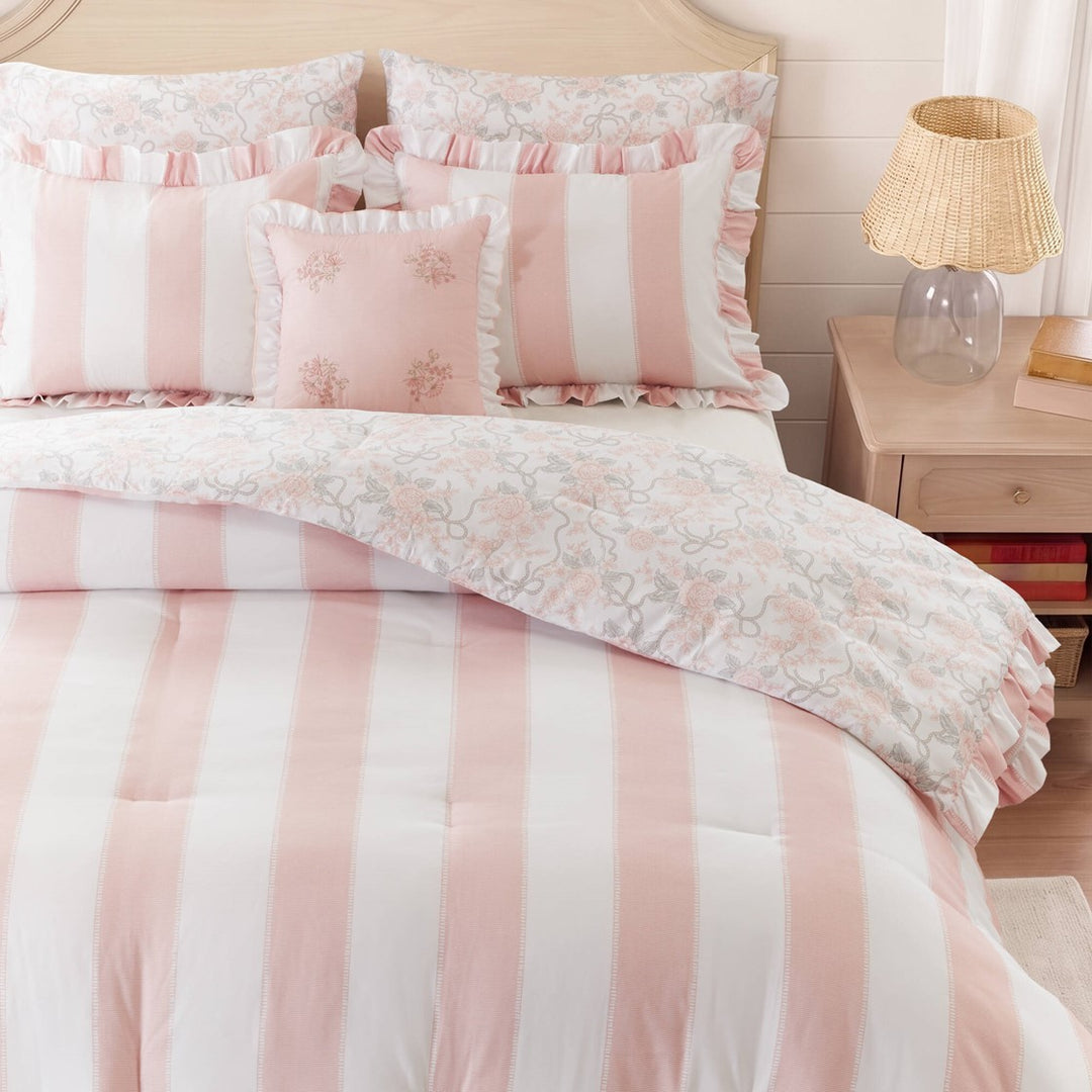 Lucy Striped Reversible Comforter Set