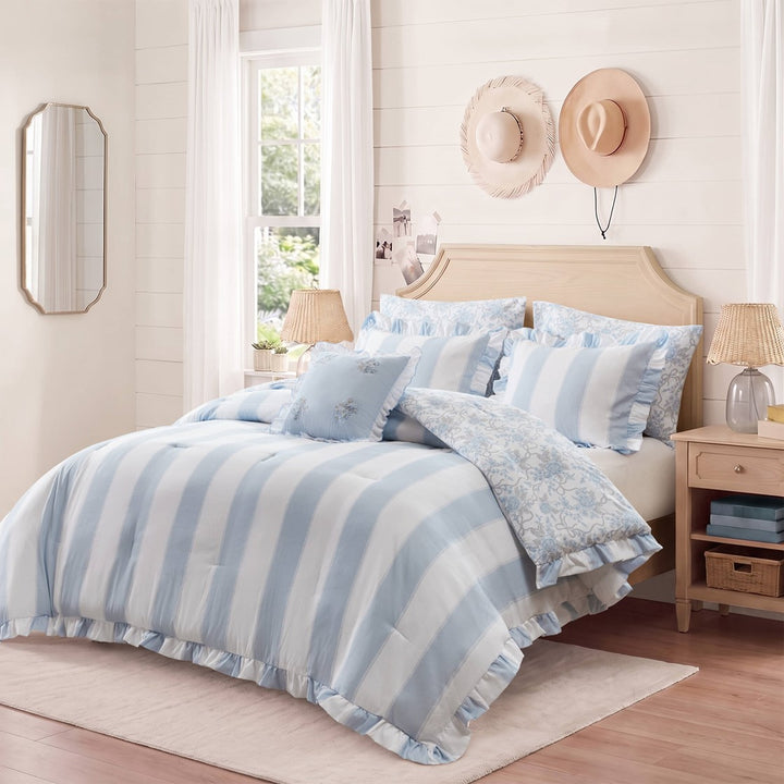 Lucy Striped Reversible Comforter Set