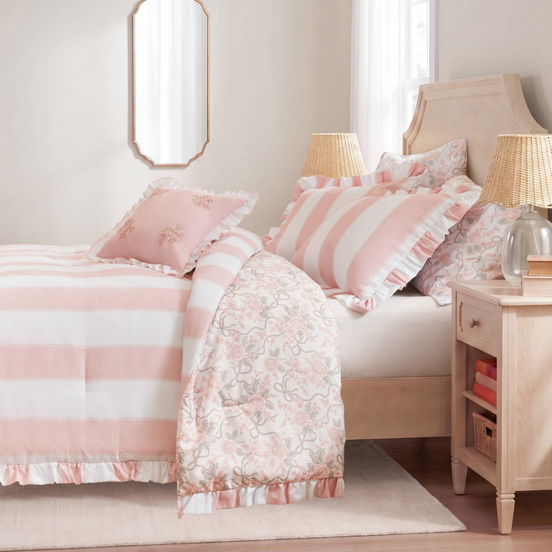 Lucy Striped Reversible Comforter Set