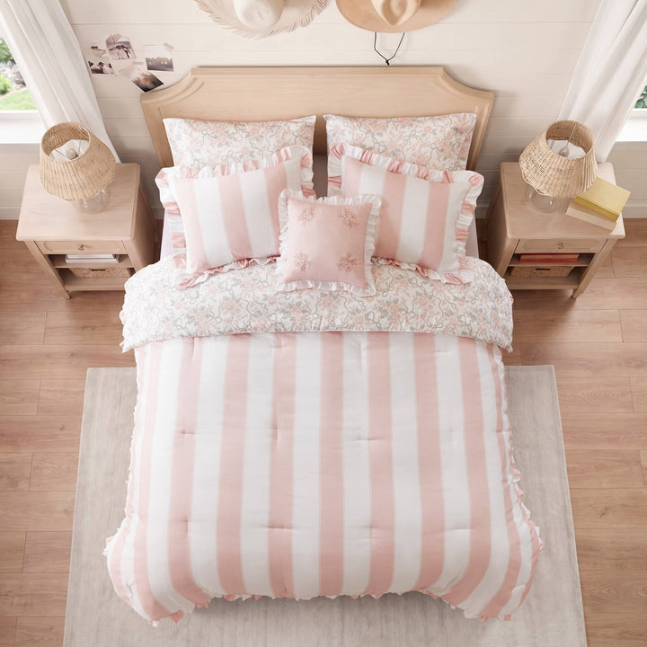 Lucy Striped Reversible Comforter Set