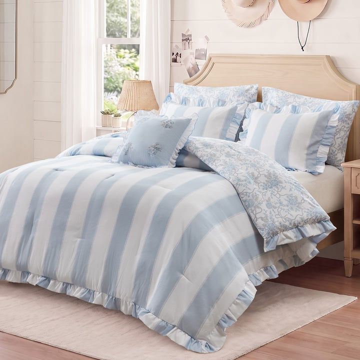 Lucy Striped Reversible Comforter Set