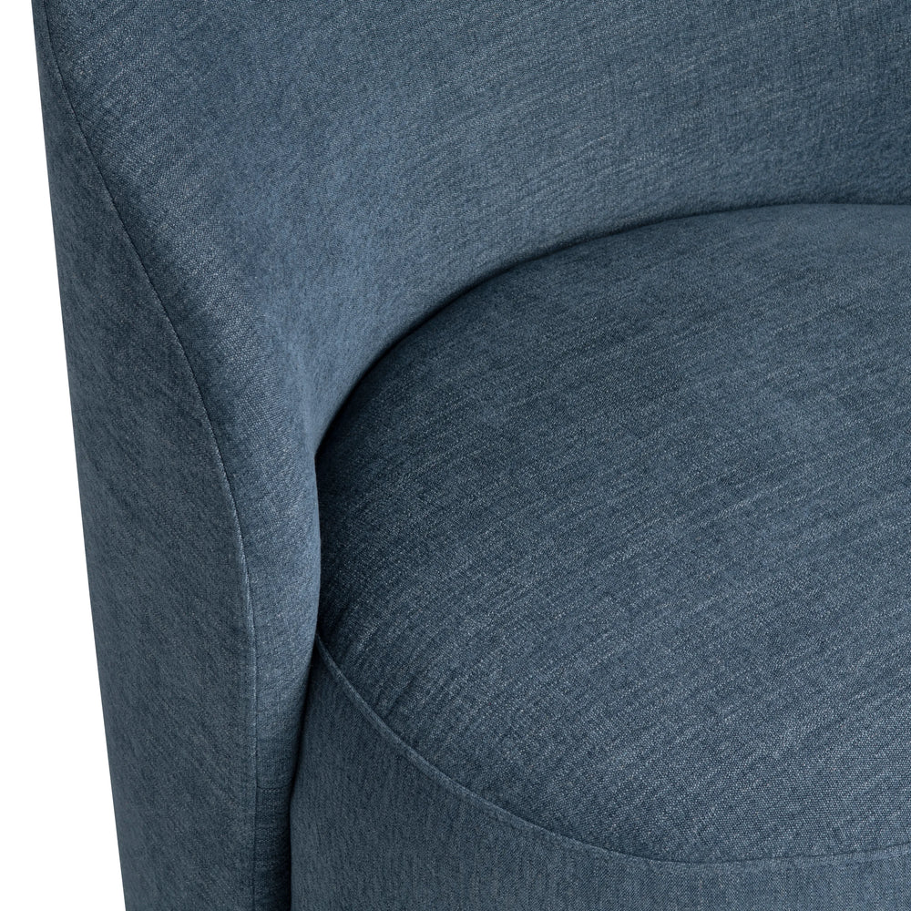 Luna Navy Dining Chair - Navy Blue Upholstery - Curved Back - Round Seat - Coastal Compass Home Decor