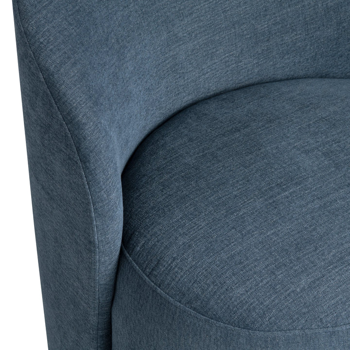 Luna Navy Dining Chair - Navy Blue Upholstery - Curved Back - Round Seat - Coastal Compass Home Decor