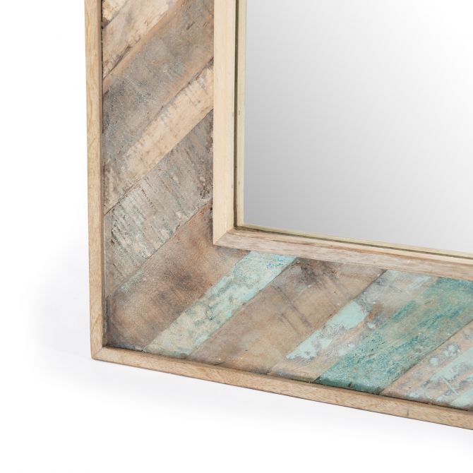 Reclaimed Wood Mist Mirror - Coastal Compass Home Decor