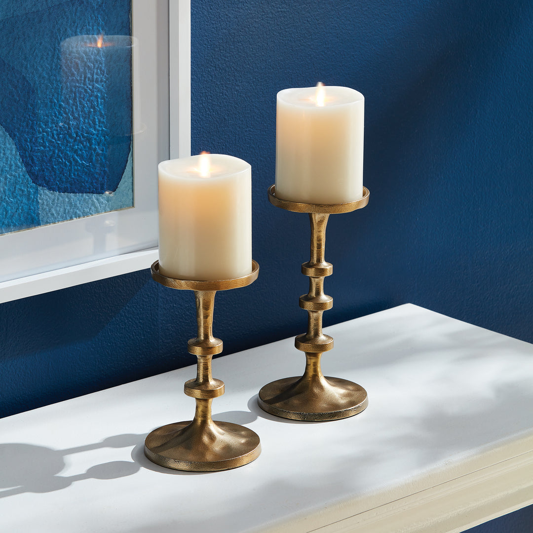 Shoreline Gold LED Candle Holders