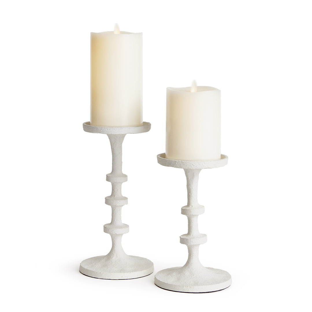 Shoreline White LED Candle Holders
