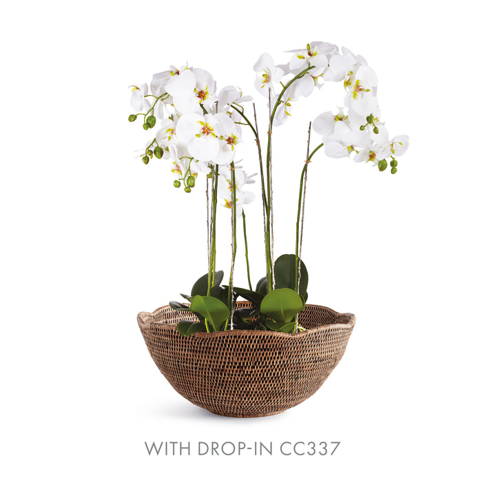 Bermuda Brown Rattan Scalloped Bowl