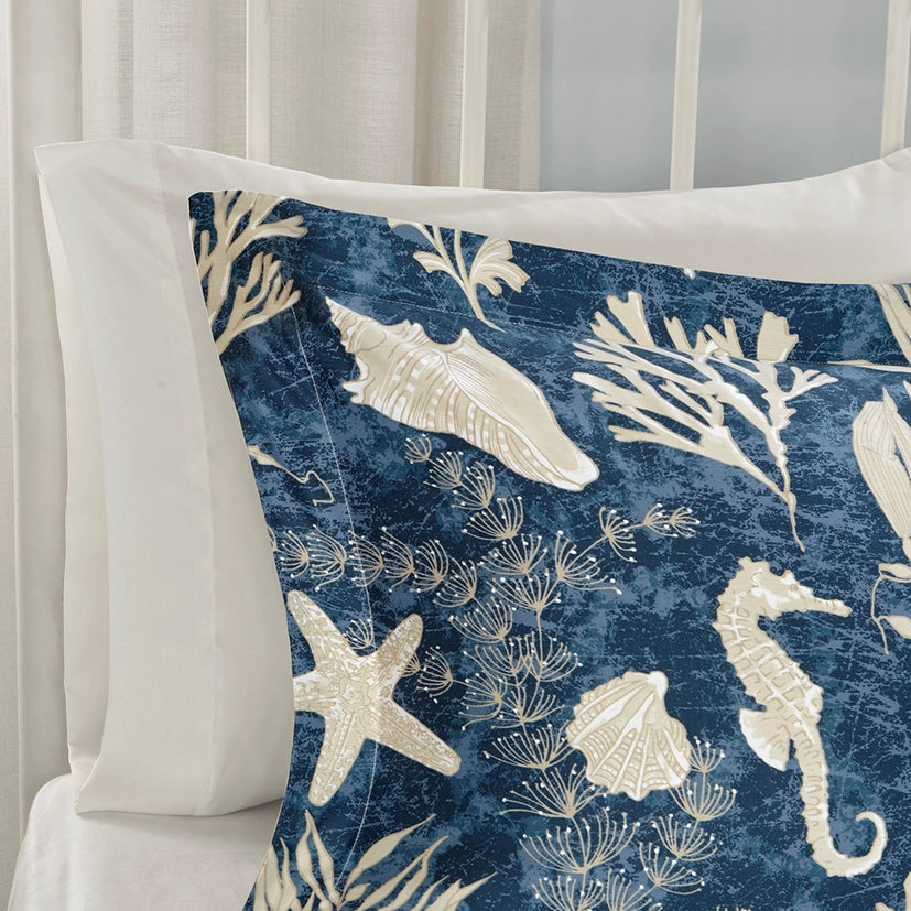 Navy Shells 7-Piece Comforter Set