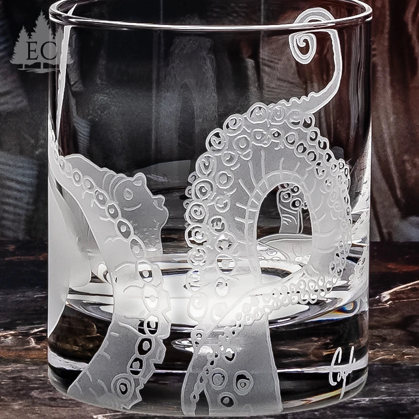Octopus Wrapped Crystal Rocks Glasses