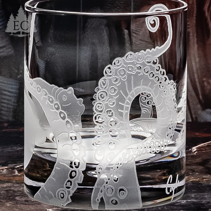 Octopus Wrapped Crystal Rocks Glasses