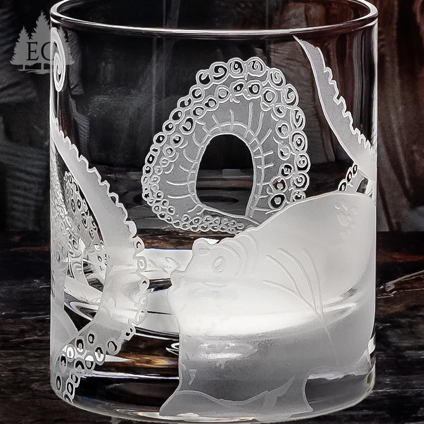 Octopus Wrapped Crystal Rocks Glasses
