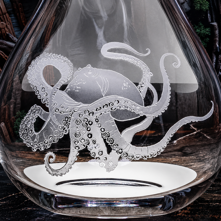 Octopus Crystal Sand Carved Wine Carafe