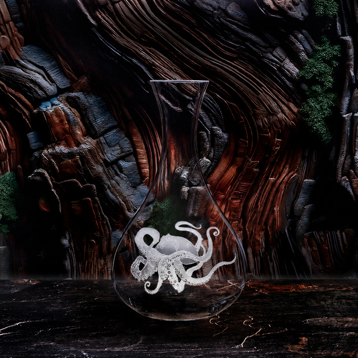 Octopus Crystal Sand Carved Wine Carafe