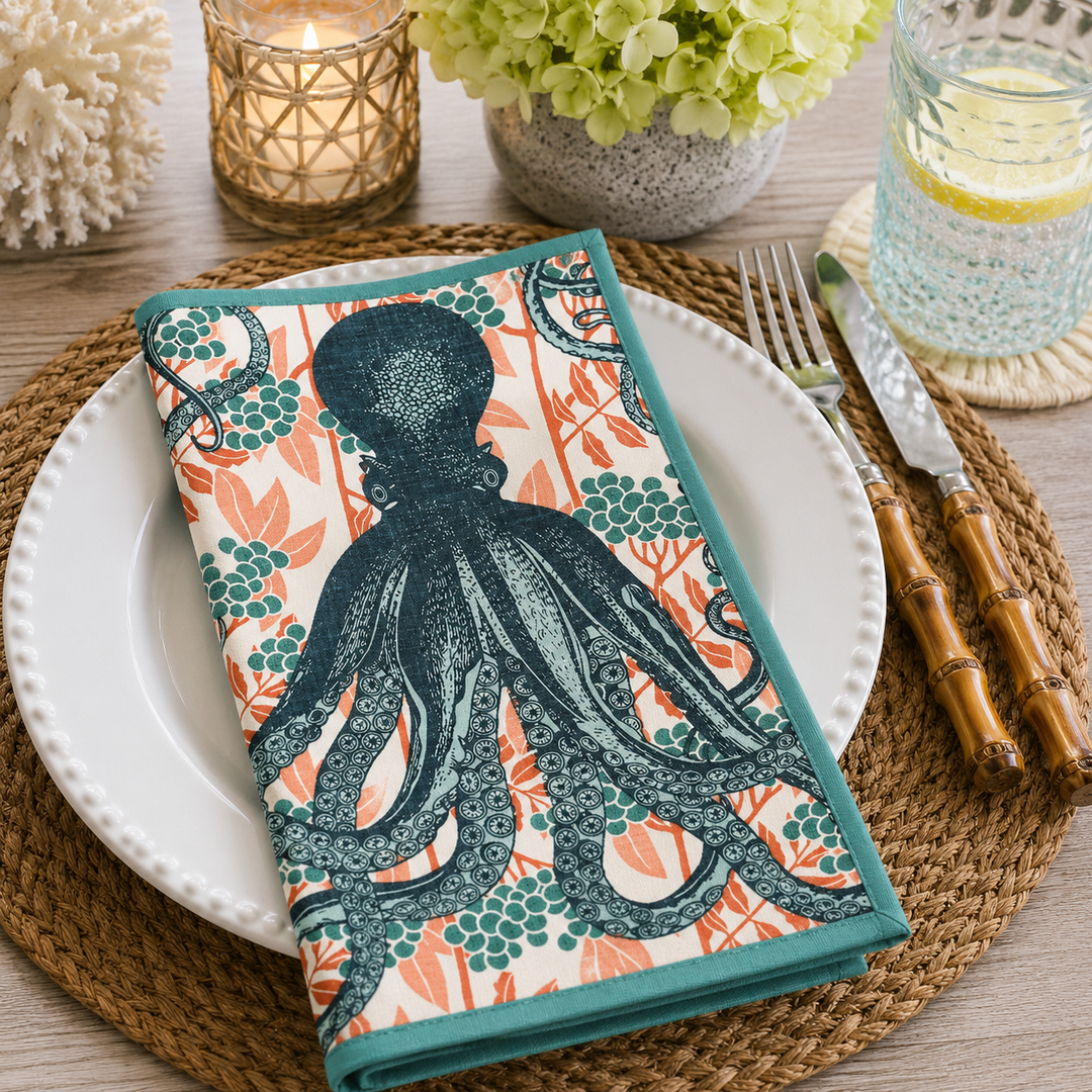 Octopus Blooms Cotton Napkin Set