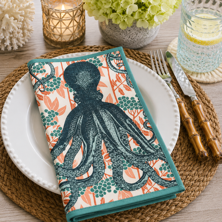 Octopus Blooms Cotton Napkin Set