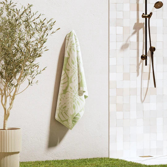 Oversized St. Barts Leafy Palm Beach Towel