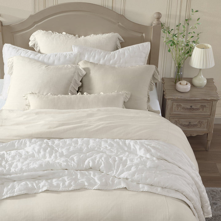Aurora Ruffled Washed Linen Bedding
