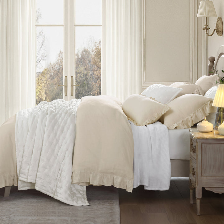 Aurora Ruffled Washed Linen Bedding