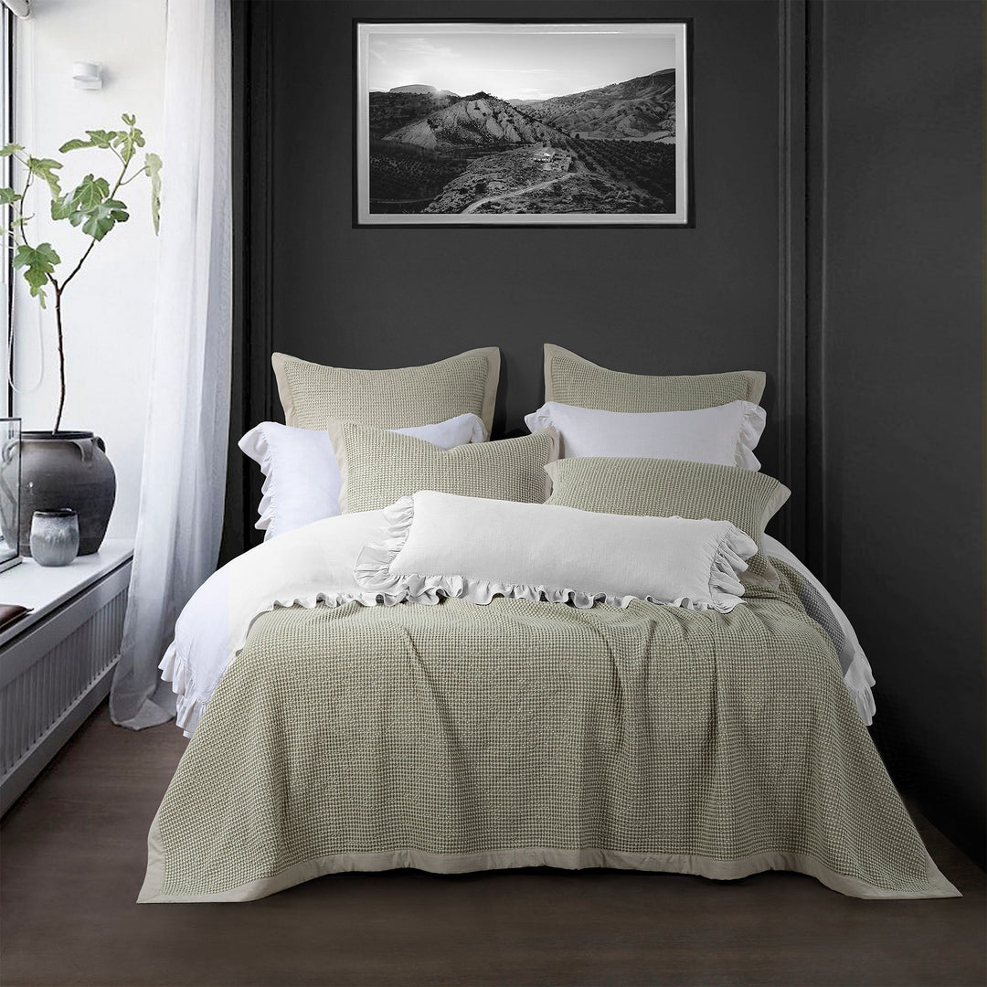 Waffle Pattern Coverlet Set