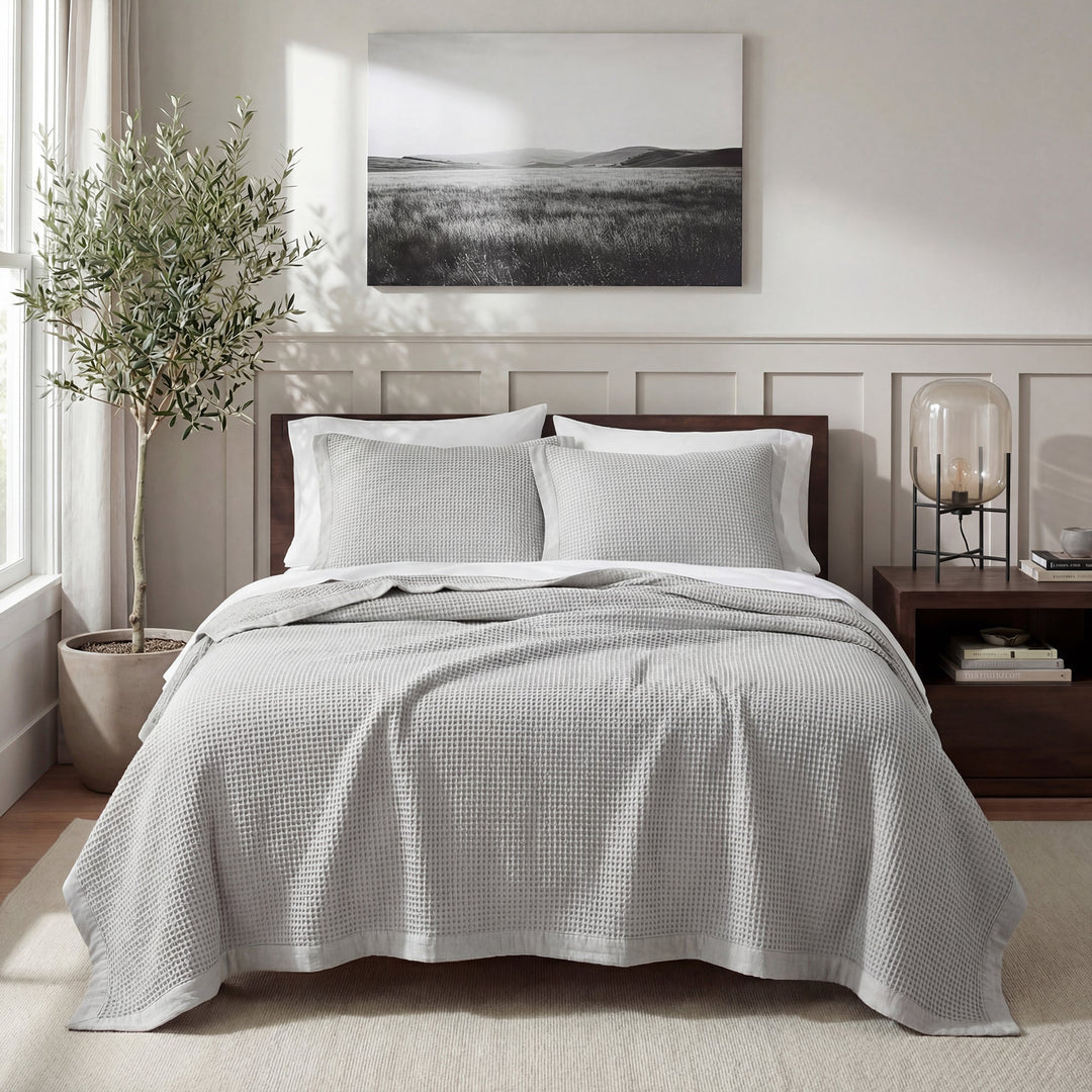 Waffle Pattern Coverlet Set