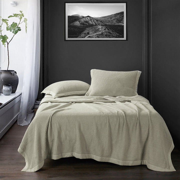 Waffle Pattern Coverlet Set
