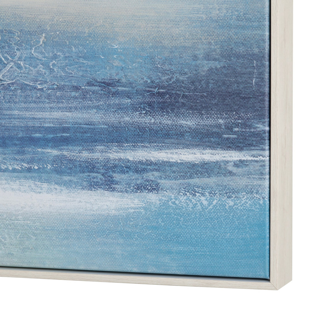 Abstract blue painting with a textured surface