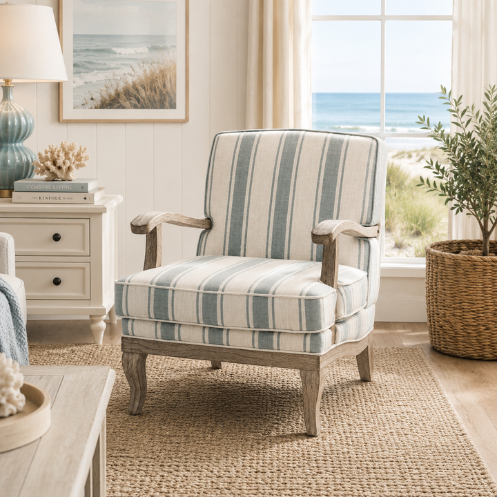 Peppercorn Stripe Arm Chair