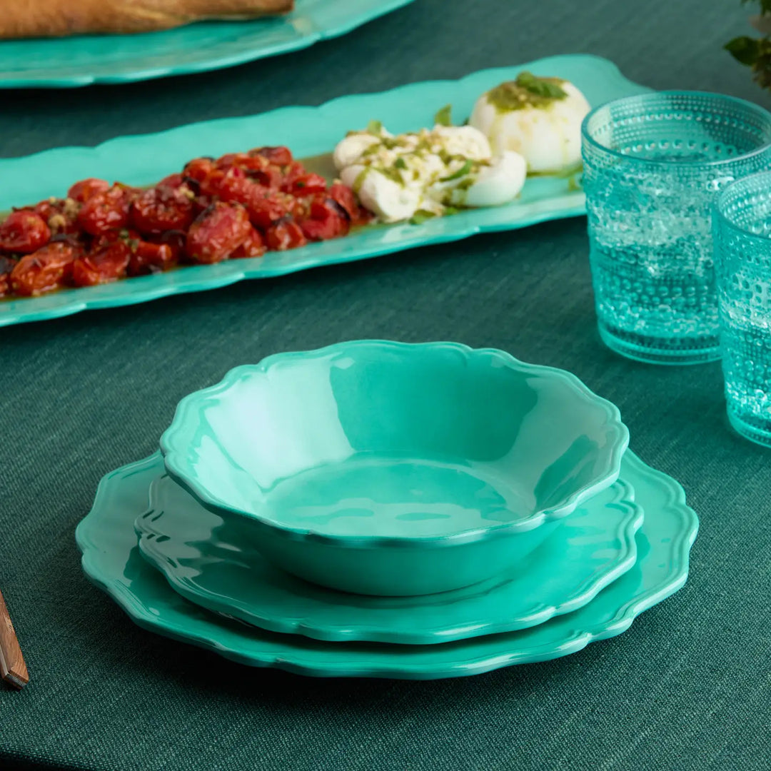 Perry Teal Dinner Set - Dinner pieces - Coastal Compass Home Decor