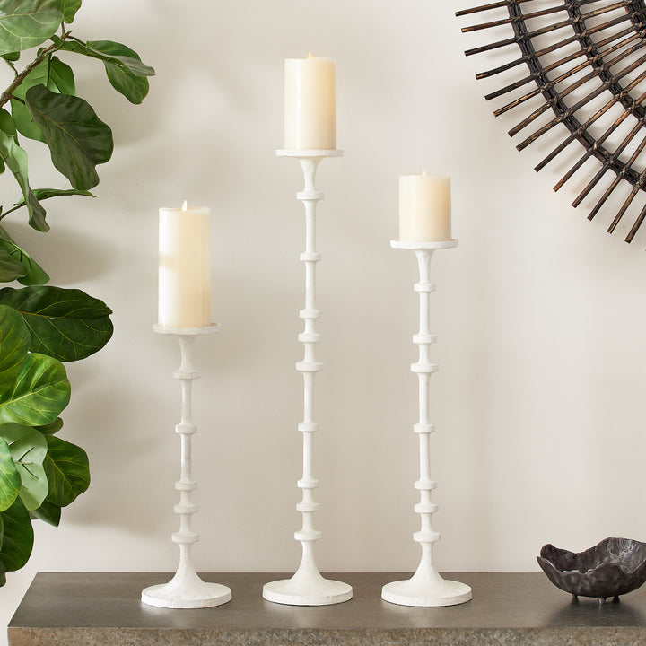 Shoreline White LED Candle Holders