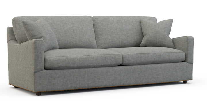 Rachel Upholstered Sofa - Fabric is Cantus Blue - Coastal Compass Home Decor