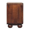 Rattan &amp; Walnut Nightstand