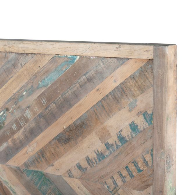 Reclaimed Wood Mist Bed - Wood Detail - Coastal Compass Home Decor